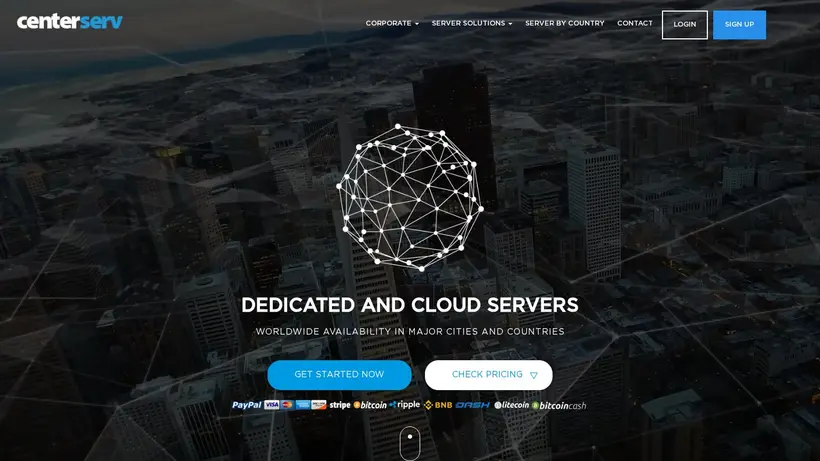 CenterServ homepage screenshot