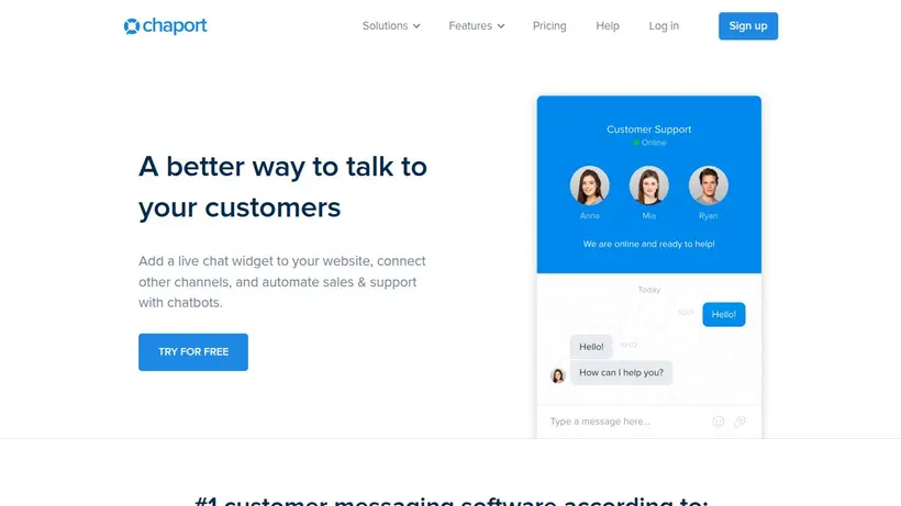 Chaport homepage screenshot