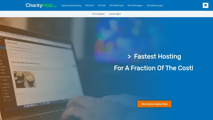 CharityHost homepage screenshot