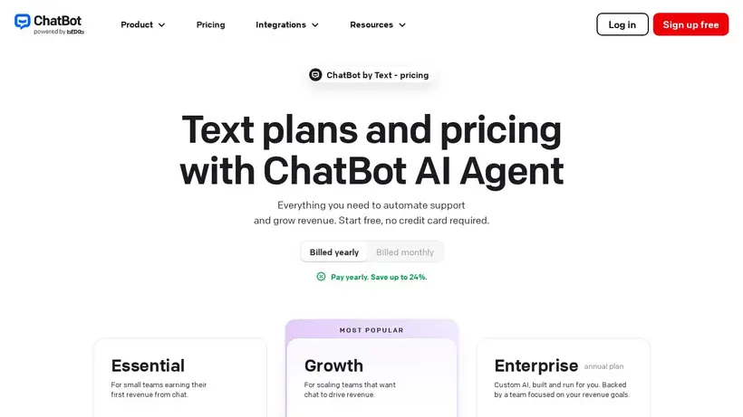 ChatBot homepage screenshot