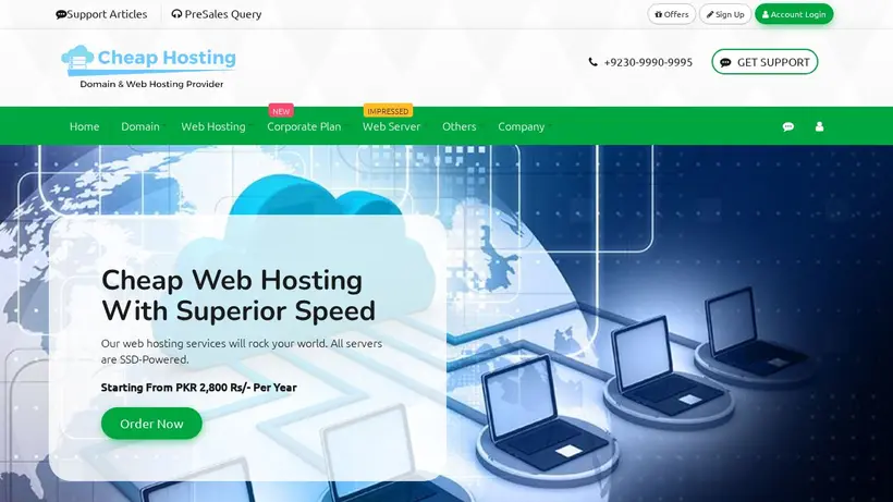 CheapHosting.pk homepage screenshot