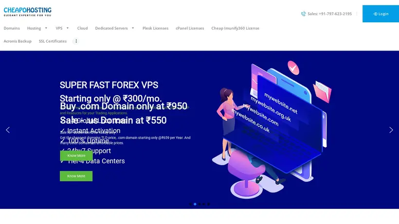 CheapoHosting homepage screenshot