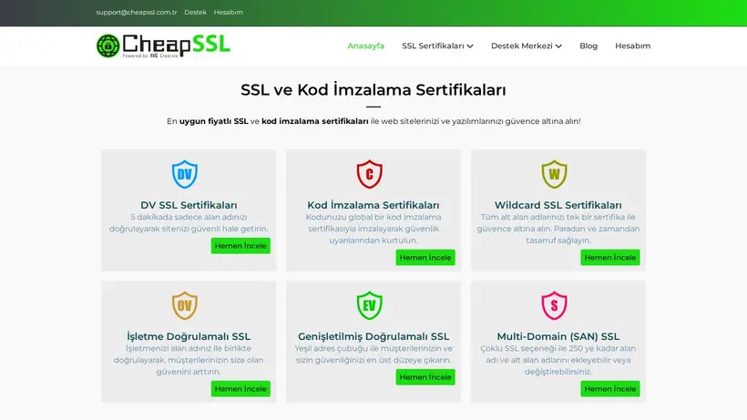 CheapSSL.com.tr homepage screenshot