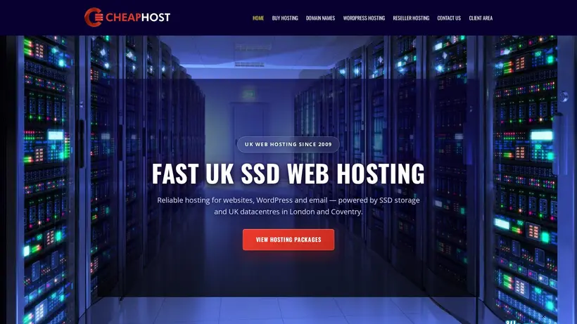 Cheap Web Hosting homepage screenshot