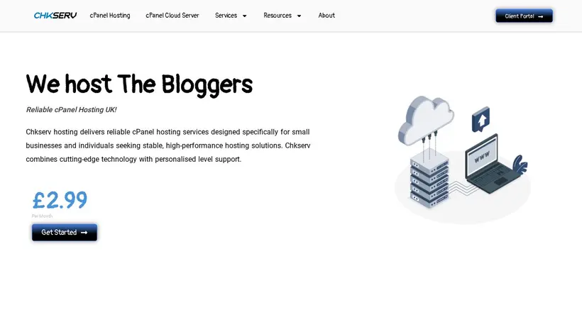 CHKServ homepage screenshot