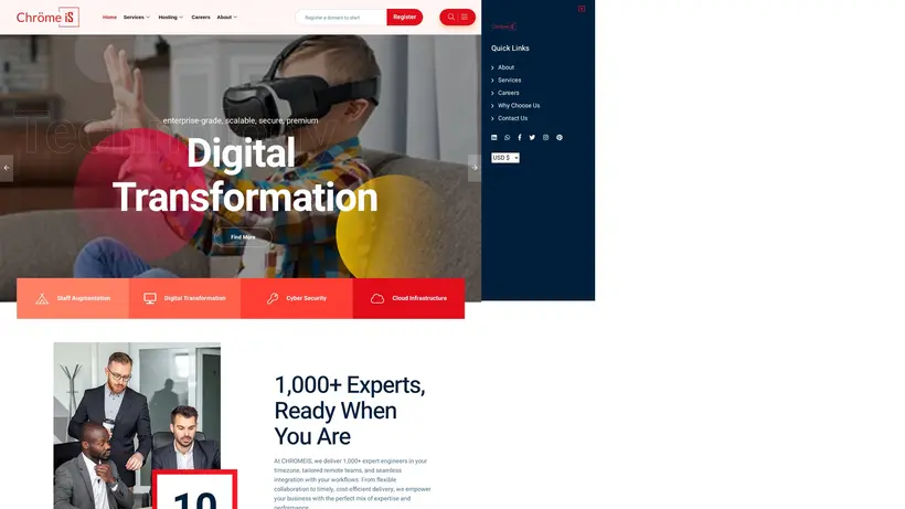 Chromeis homepage screenshot