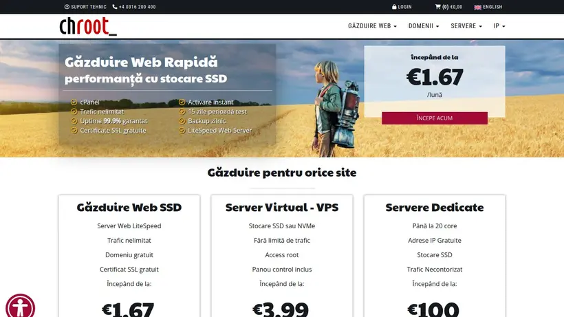 Chroot homepage screenshot