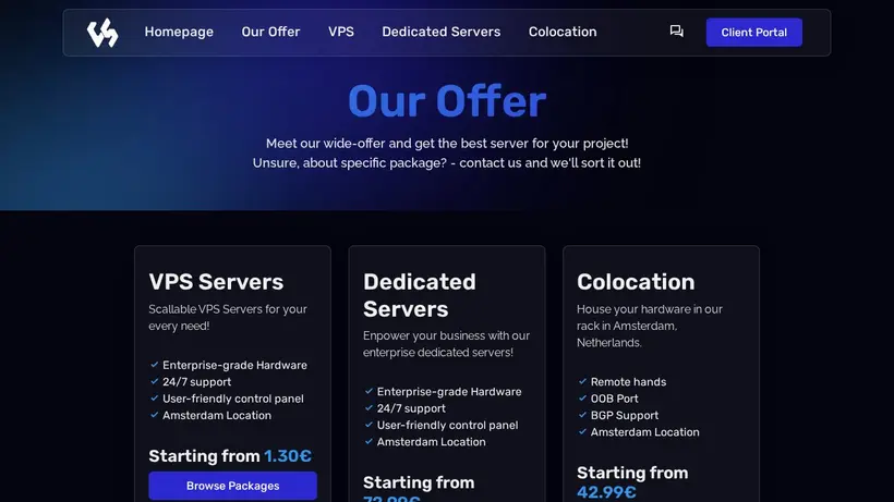 Chunkserve homepage screenshot