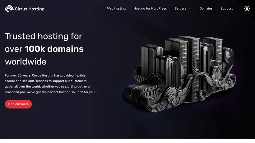 CirrusHosting homepage screenshot