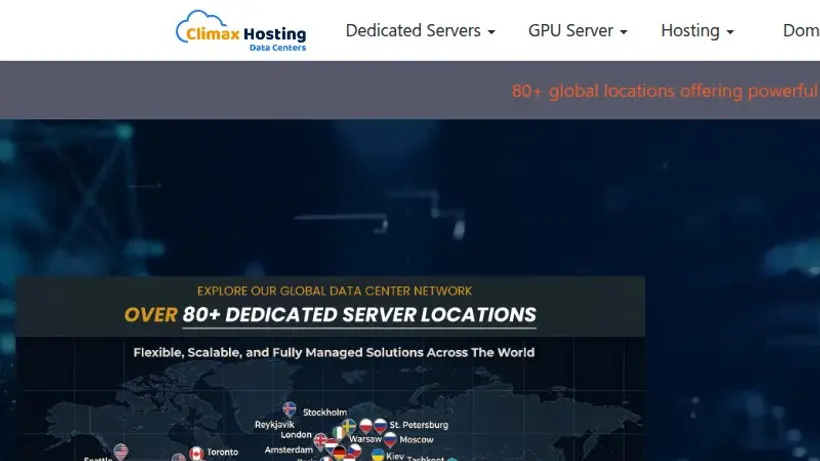 ClimaxHosting homepage screenshot