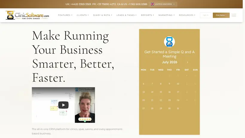 ClinicSoftware homepage screenshot