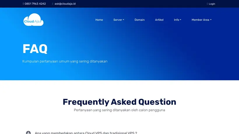 CloudAja homepage screenshot