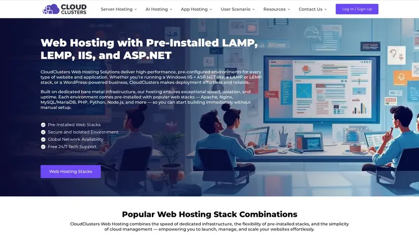 CloudClusters homepage screenshot