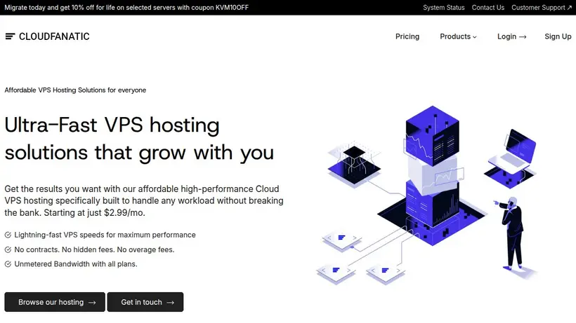Cloudfanatic homepage screenshot