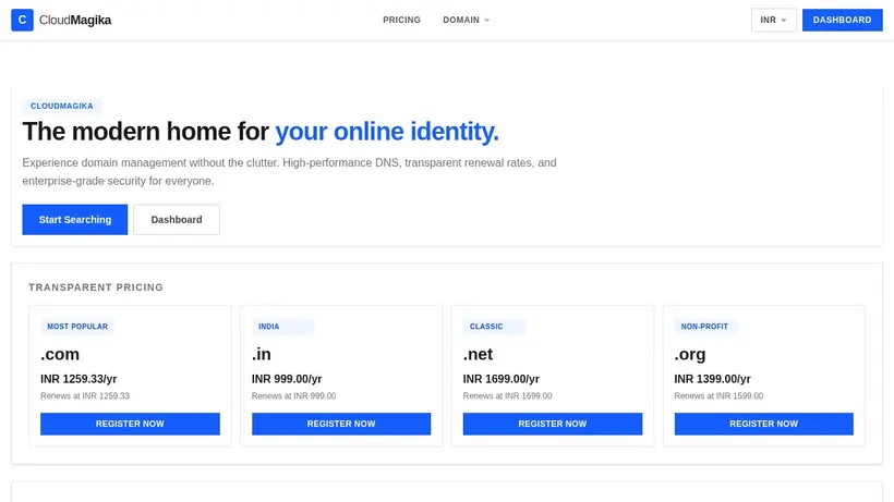 CloudMagika homepage screenshot