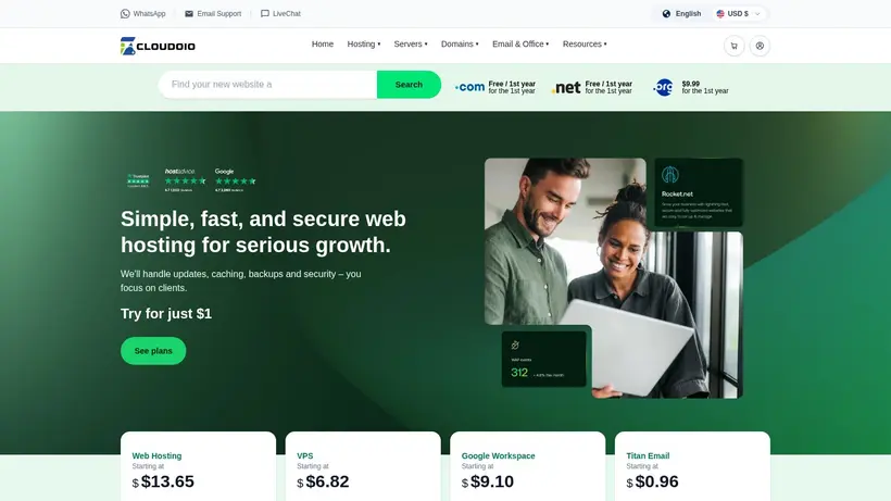 Cloud Oio homepage screenshot