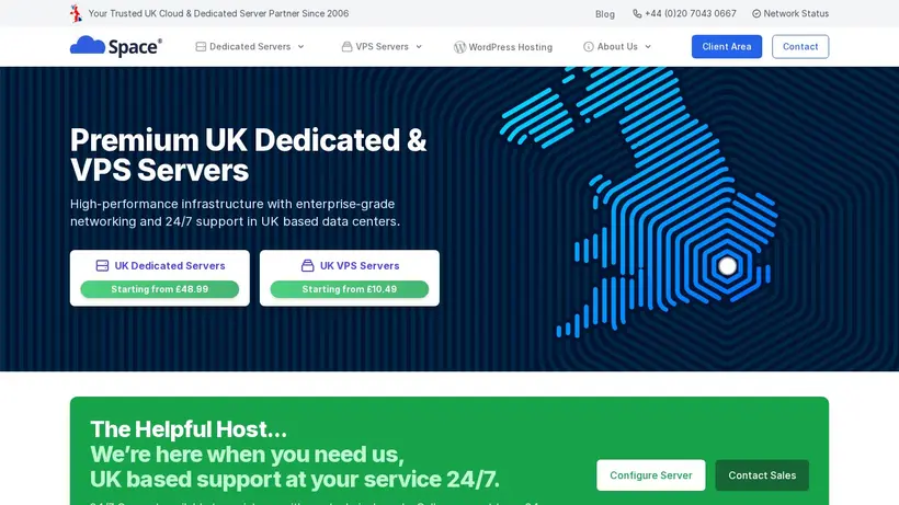 Cloud Space UK homepage screenshot