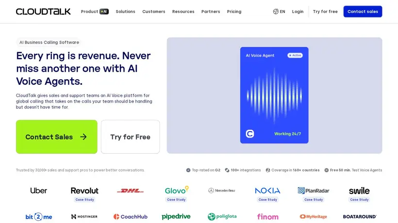 Cloud Talk homepage screenshot