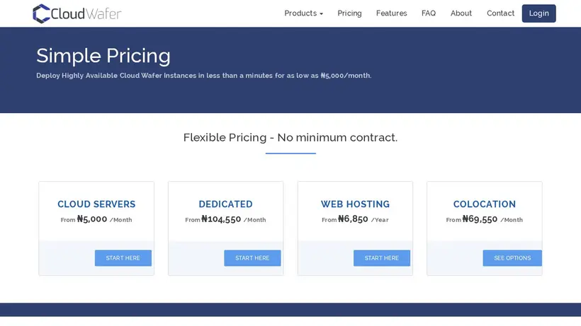 CloudWafer homepage screenshot