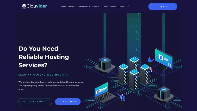 Clouvider homepage screenshot