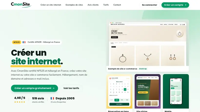 CmonSite homepage screenshot