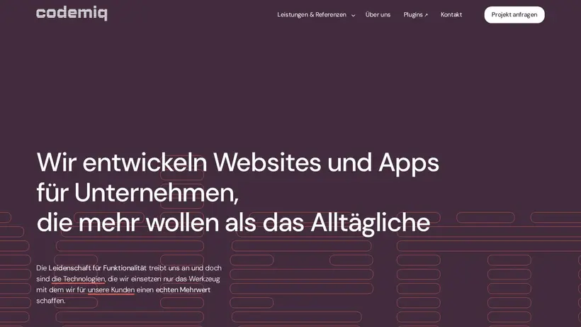 Codemiq homepage screenshot