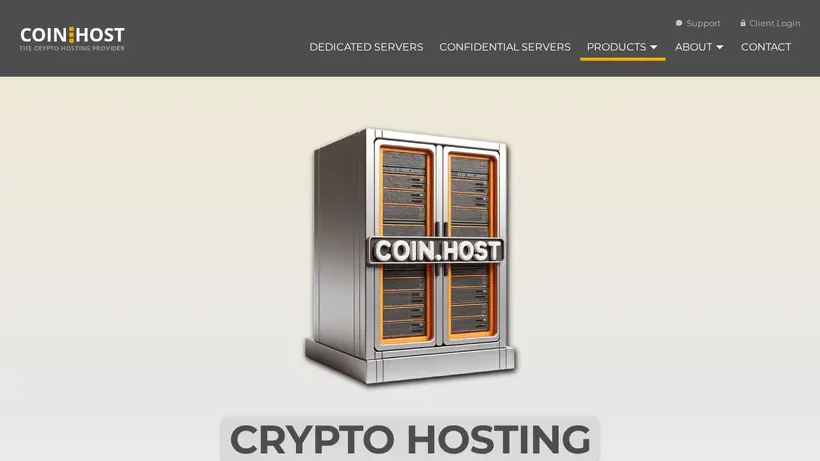 Coin.host homepage screenshot