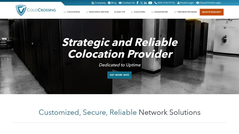 ColoCrossing homepage screenshot