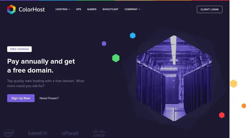 ColorHost homepage screenshot