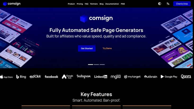 Comsign homepage screenshot