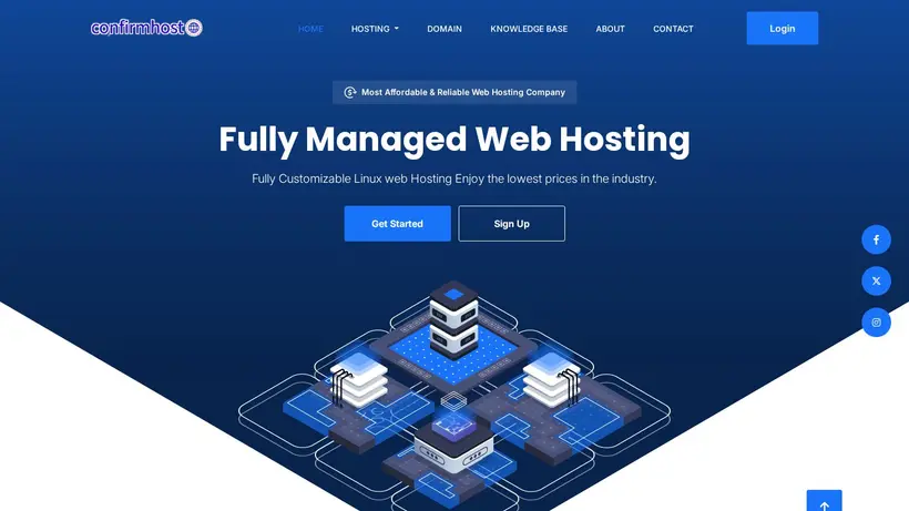 ConfirmHost homepage screenshot