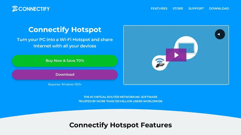 Connectify homepage screenshot