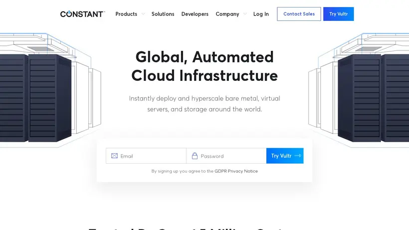 Constant homepage screenshot