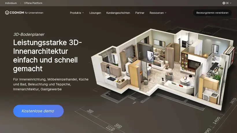 Coohom homepage screenshot