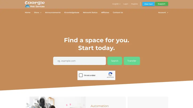 Coorgle homepage screenshot