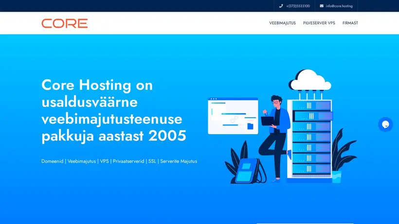 Core.hosting homepage screenshot