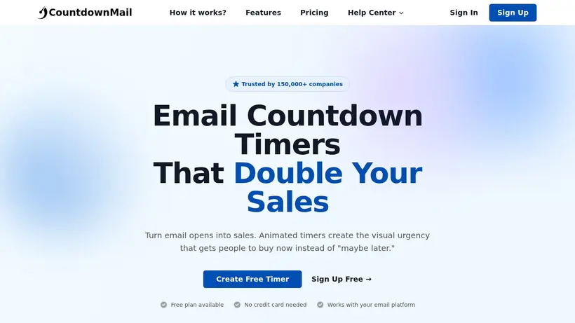 CountdownMail homepage screenshot