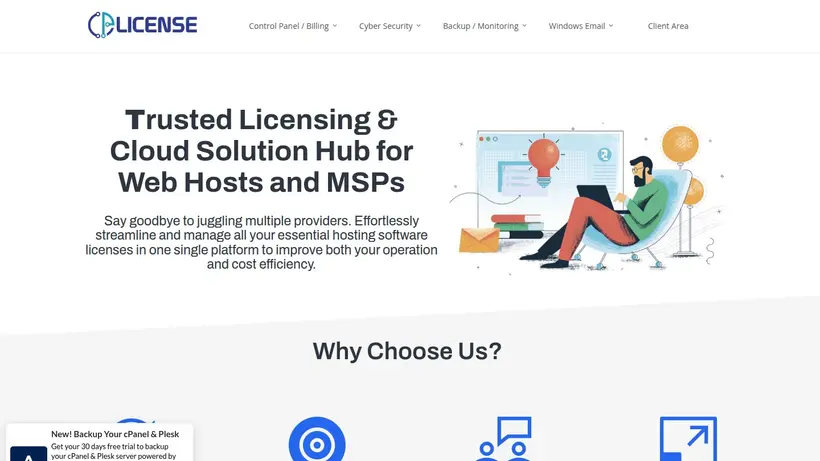 cPLicense homepage screenshot