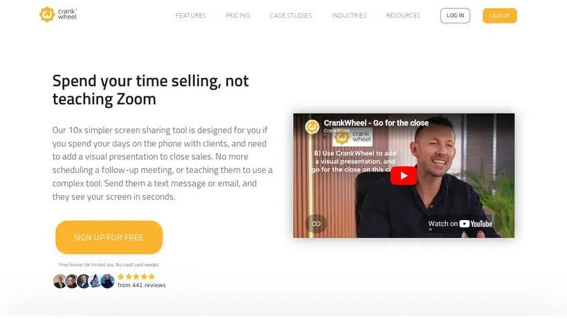 CrankWheel homepage screenshot