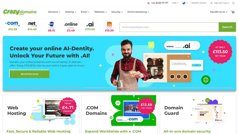 CrazyDomains.id homepage screenshot