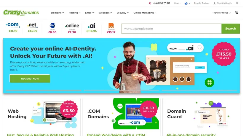 CrazyDomains.my homepage screenshot