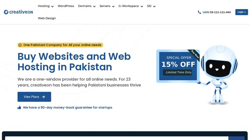 CreativeON homepage screenshot