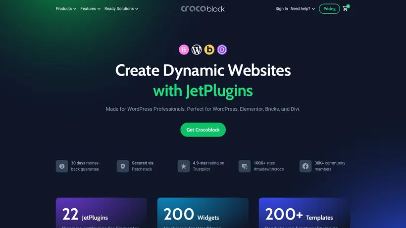 Crocoblock homepage screenshot