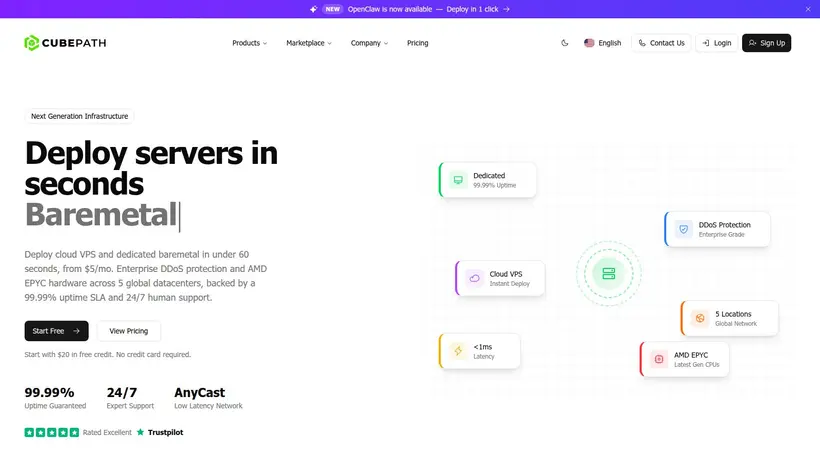 CubePath homepage screenshot