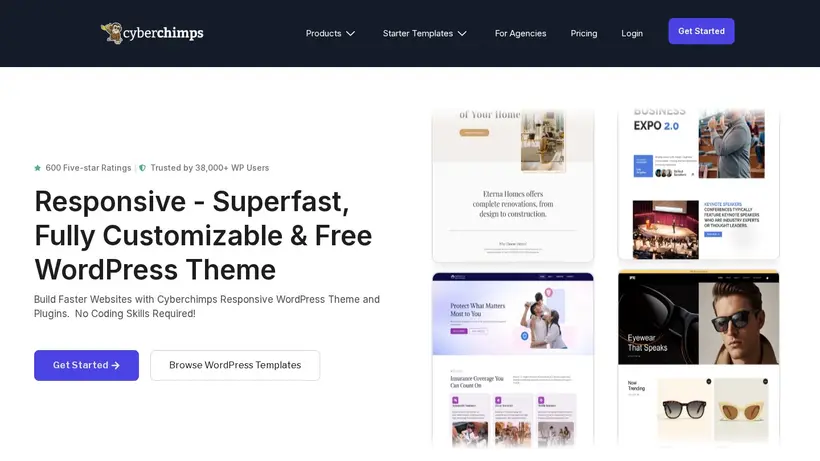 CyberChimps homepage screenshot