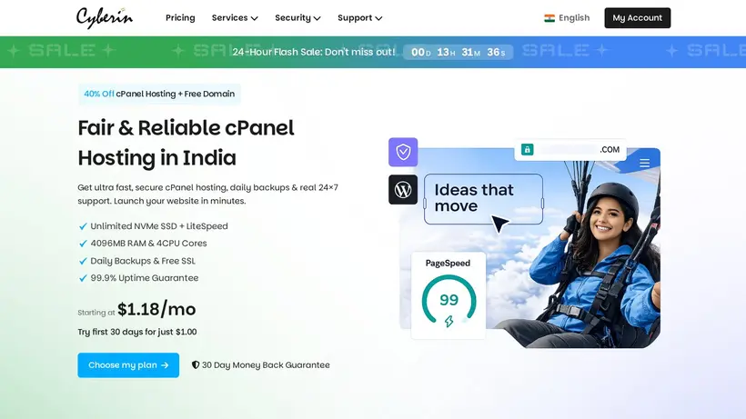 Cyberin homepage screenshot