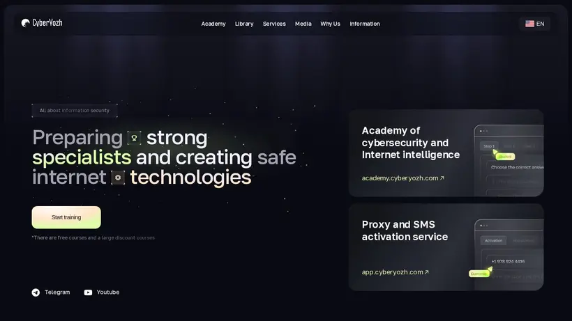 CyberYozh homepage screenshot