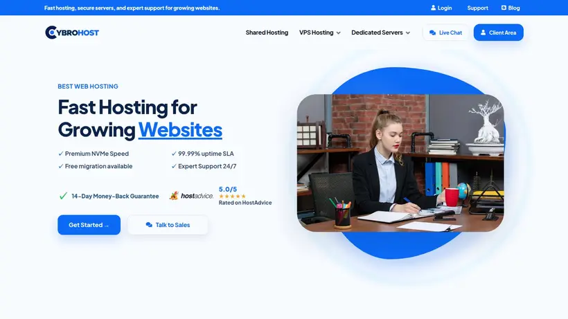 CybroHost homepage screenshot
