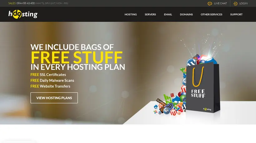 D9.Hosting homepage screenshot