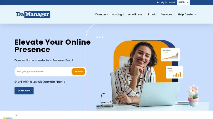 Da-Manager homepage screenshot